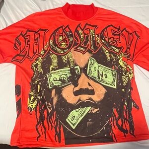 SHEIN Red Graphic Short Sleeve Tee